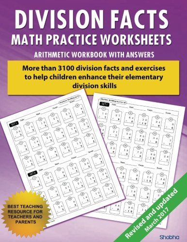 Book Cover Division Facts Math Practice Worksheet Arithmetic Workbook With Answers: Daily Practice guide for elementary students and other kids (Elementary Division Series)