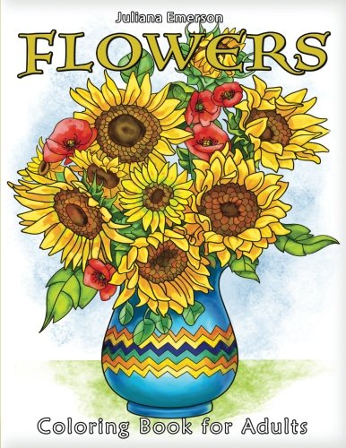 Book Cover Flowers: Coloring Book for Adults