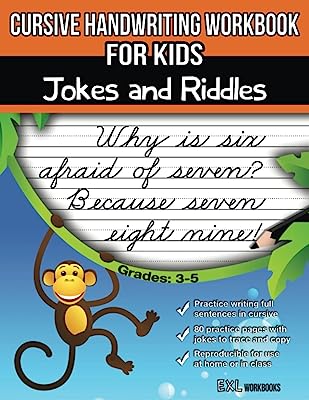 Book Cover Cursive Handwriting Workbook for Kids: Jokes and Riddles