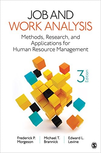 Book Cover Job and Work Analysis: Methods, Research, and Applications for Human Resource Management