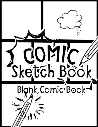 Book Cover Comic Sketch Book - Blank Comic Book: Create Your Own Drawing Cartoons and Comics (Large Print 8.5