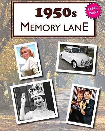Book Cover 1950s Memory Lane: Large print book for dementia patients
