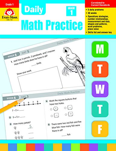 Book Cover Evan-Moor Daily Math Practice, Grade 1