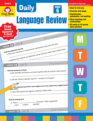 Book Cover Daily Language Review, Grade 6