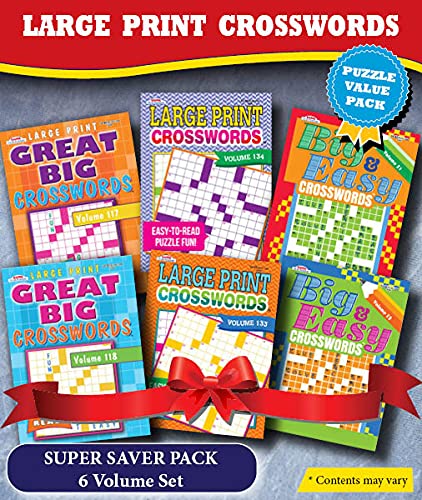 Book Cover KAPPA Super Saver LARGE PRINT Crosswords Puzzle Pack-Set of 6 Full Size Books