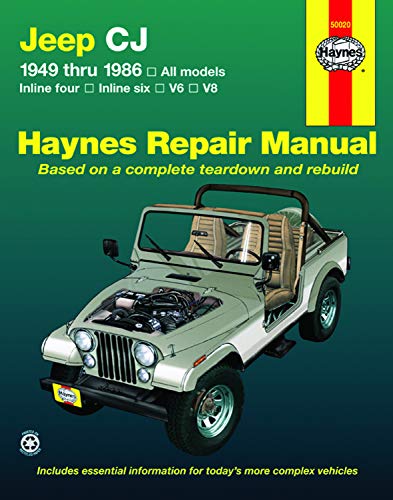 Book Cover Jeep CJ, Scrambler, Renegade. Laredo & Golden Eagle (49-86) Haynes Repair Manual