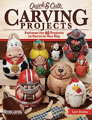 Book Cover Quick & Cute Carving Projects: Patterns for 46 Projects to Carve in One Day (Woodcarving Illustrated Books) (Fox Chapel Publishing) Easy, Beginner-Friendly Techniques for Caricatures In-the-Round