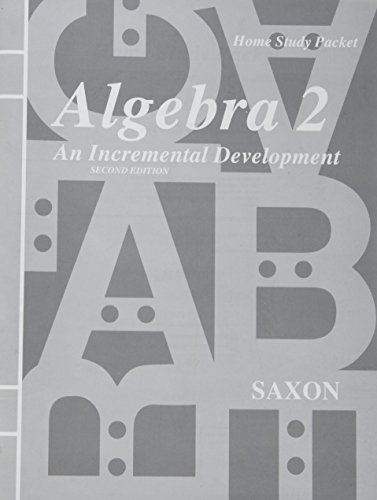 Book Cover Homeschool Packet for Algebra 2: An Incremental Development, 2nd Edition (Saxon Algebra)