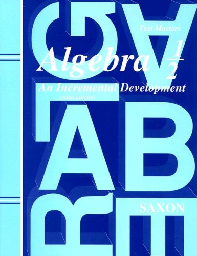 Book Cover Saxon Algebra 1/2, 3rd Edition: Test Master