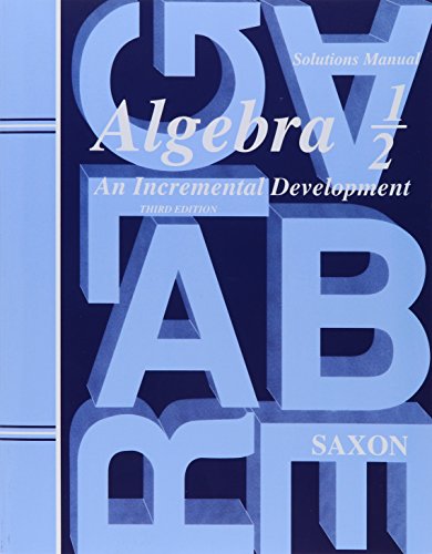 Book Cover Saxon Algebra 1/2 Solutions Manual