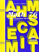 Book Cover Math 76: An Incremental Development, Teacher's Edition