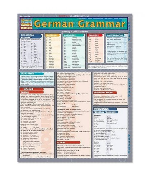 Book Cover German Grammar (Quickstudy: Academic)