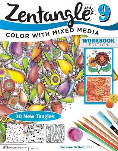 Book Cover Zentangle 9, Workbook Edition: Adding Beautiful Colors with Mixed Media (Design Originals)
