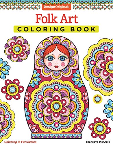 Book Cover Folk Art Coloring Book (Coloring Is Fun): 13