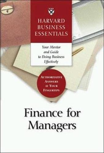 Book Cover Finance for Managers (Harvard Business Essentials)