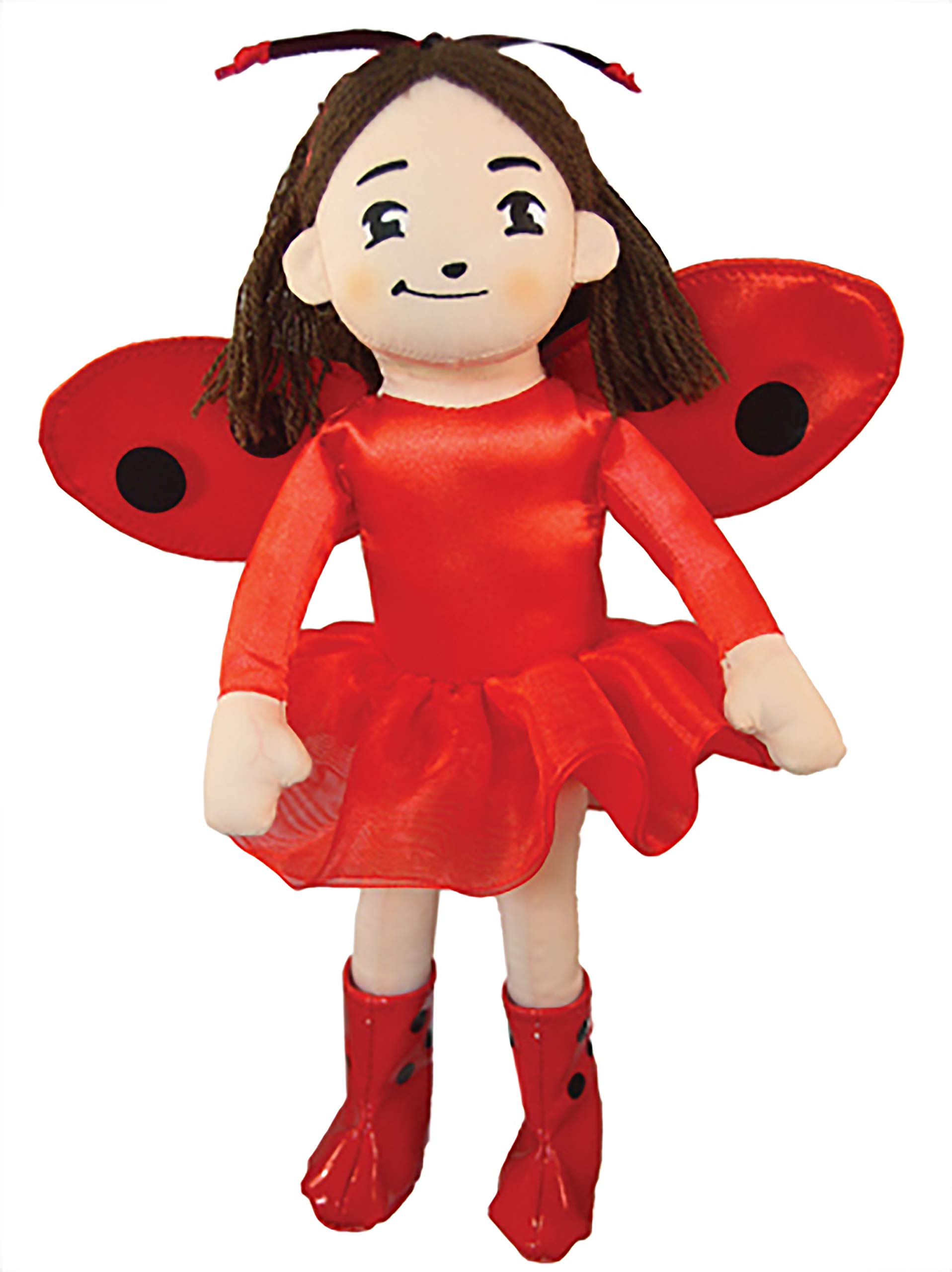 MerryMakers Ladybug Girl Plush Doll, 10-Inch