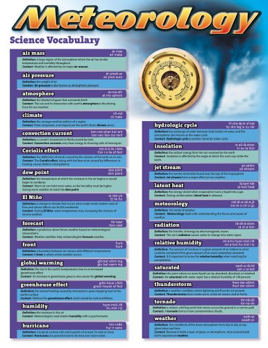 Book Cover Carson Dellosa Mark Twain Science Vocabulary: Meteorology Chart (414098)
