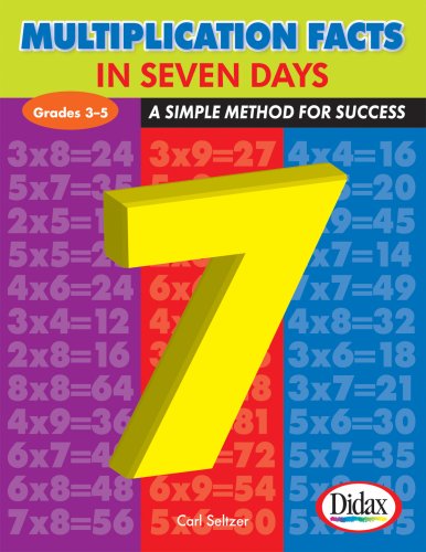 Book Cover Multiplication Facts in Seven Days: A Simple Method for Success, Grades 3-5
