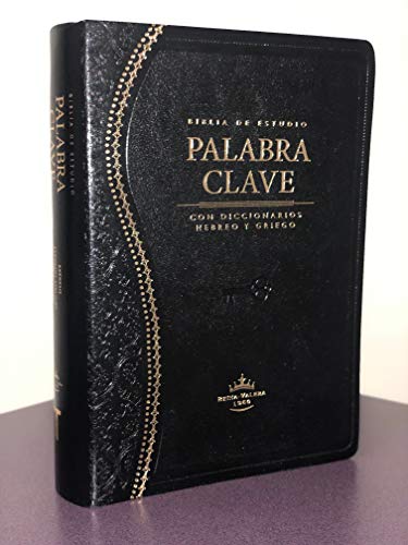 Book Cover Biblia RVR60 Palabra Clave Estudio Diccionario Hebreo y Griego Imitacion Piel Negro