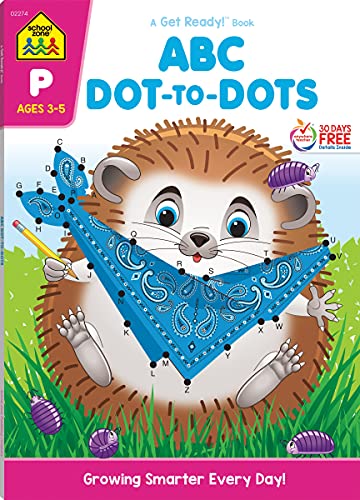 Book Cover School Zone - ABC Dot-to-Dots Workbook - 64 Pages, Ages 3 to 5, Preschool to Kindergarten, Connect the Dots, Picture Puzzles, Alphabetical Order, and More (School Zone Get Ready!â„¢ Book Series)