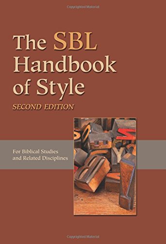 Book Cover The SBL Handbook of Style