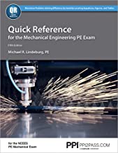 Book Cover Quick Reference for the Mechanical Engineering PE Exam, 5th Ed