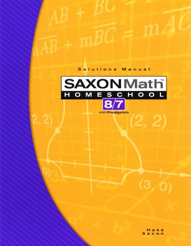 Book Cover Saxon Math 8/7 with Prealgebra: Solutions Manual