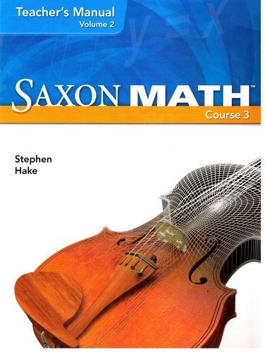Book Cover Saxon Math, Vol. 2: Teacher Manual ,Course 3