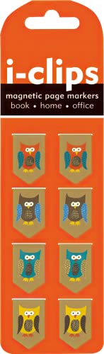 Book Cover Owls i-Clip Magnetic Page Markers (Set of 8 Magnetic Bookmarks)