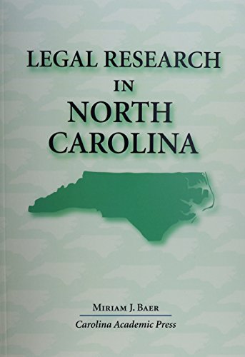Book Cover Legal Research In North Carolina
