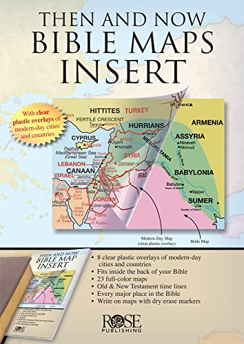 Book Cover Then and Now Bible Map Insert - Ultra-thin atlas fits in the back of your Bible