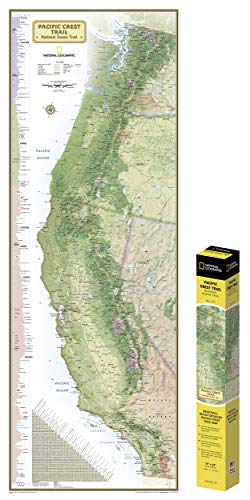 Book Cover National Geographic: Pacific Crest Trail Wall Map in gift box Wall Map (18 x 48 inches) (National Geographic Reference Map)
