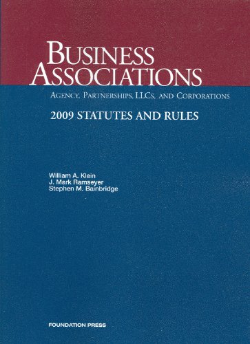Business Associations-agency, Partnerships, Llc's and Corporations, 2009 Statutes and Rules