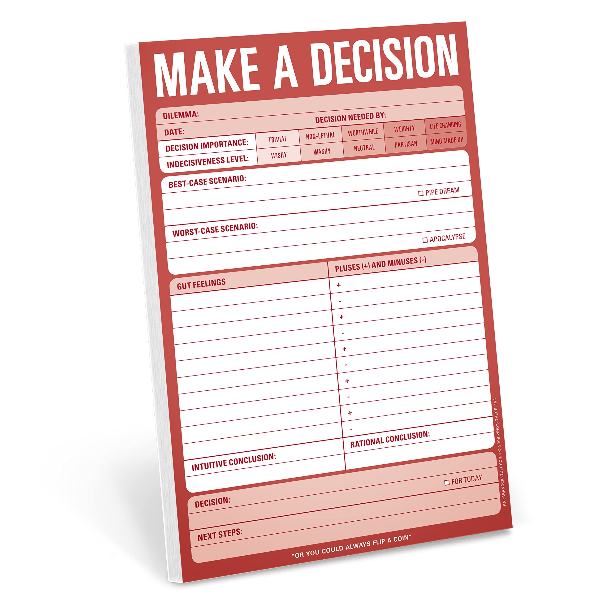 Book Cover Knock Knock Make a Decision Pad