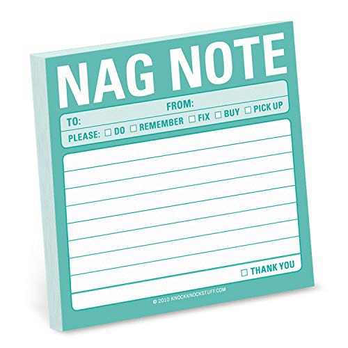 Book Cover 1-Count Nag Note Sticky Notes, Honey-Do List Sticky Notes, 3 x 3-inches each