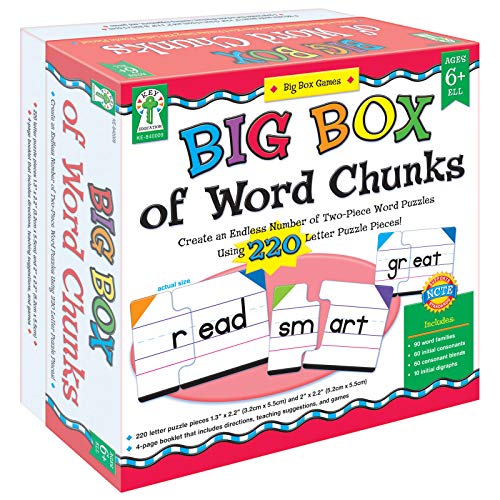 Book Cover Key Education Big Box of Word Chunksâ€”Puzzle Game for Grades 1-3 Beginning Readers, Reading and Phonics Practice with Color-Coded Letter Puzzle Pieces (220 pc)