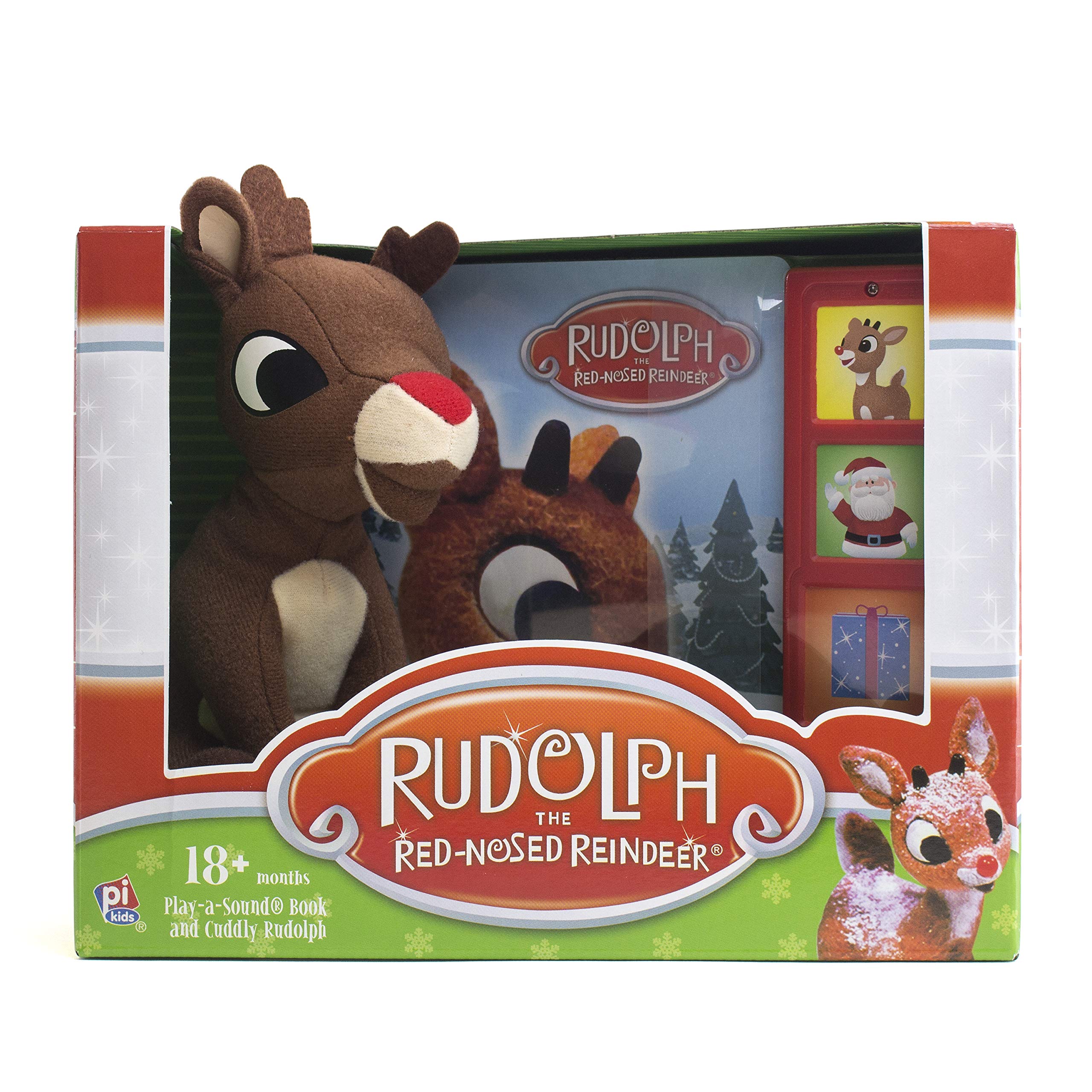 Book Cover Rudolph the Red-Nosed Reindeer Board Sound Book and Plush Toy - PI Kids