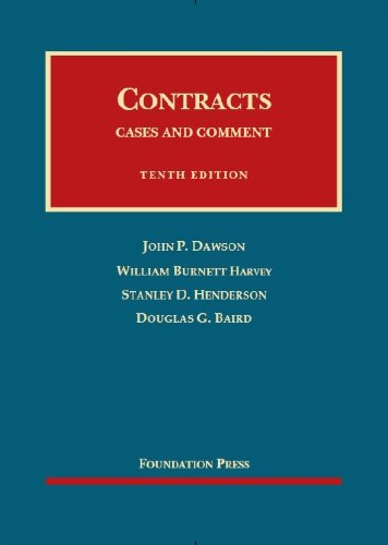 Book Cover Contracts: Cases and Comment, 10th Edition