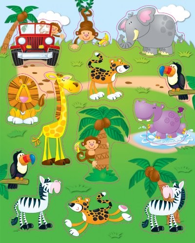 Book Cover Jungle Safari Shape Stickers