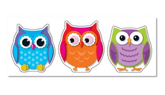 Carson Dellosa Colorful Owls Cut-Outs (120107)