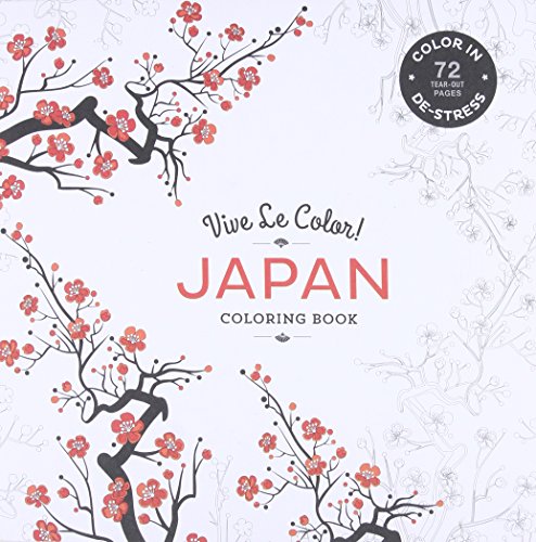 Book Cover Vive Le Color! Japan (Adult Coloring Book): Color In; De-stress (72 Tear-out Pages)