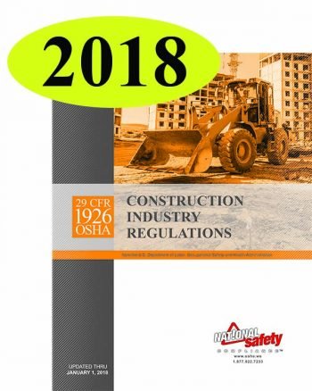 Book Cover January 2018 Edition 29 CFR 1926 OSHA Construction Industry Regulations