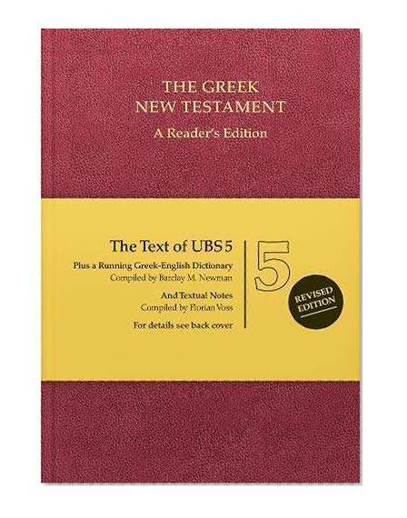 Book Cover Greek New Testament: The Text of UBS 5, Reader's Edition (English and Greek Edition)