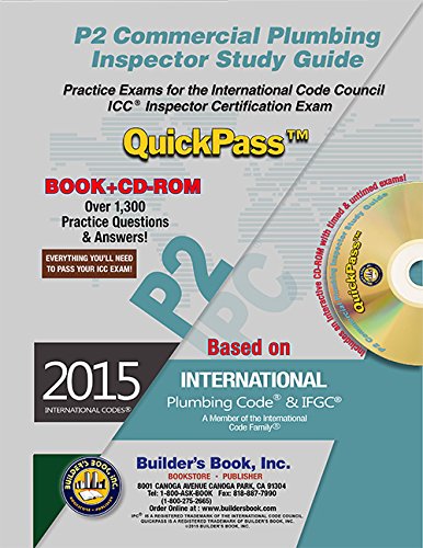 Book Cover P2 Commercial Plumbing Inspector QuickPass Study Guide Based on 2015 IPC & 2015 IFGC