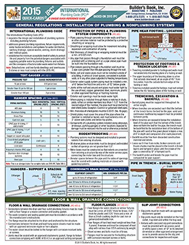 Book Cover International Plumbing Code Quick-Card Based on the 2015 IPC