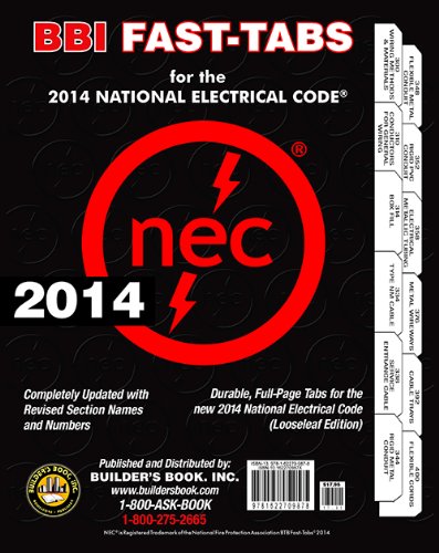 Book Cover 2014 National Electrical Code NEC Looseleaf BBI-FAST-TABS