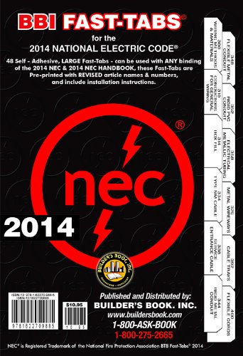 Book Cover 2014 National Electrical Code NEC Fast-Tabs For Softcover, Spiral, Looseleaf and Handbook