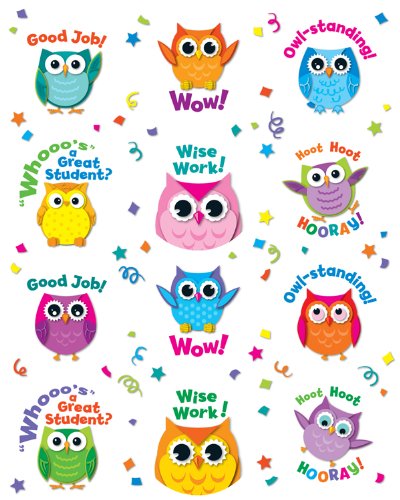 Book Cover Carson Dellosa Colorful Owl Motivators Motivational Stickers (168144)