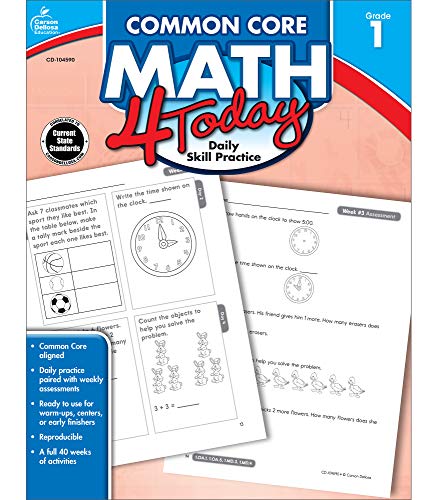 Book Cover Carson Dellosa | Common Core Math 4 Today Workbook | 1st Grade, 96pgs (Common Core 4 Today)