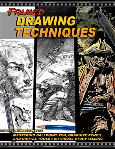 Book Cover Framed Drawing Techniques: Mastering Ballpoint Pen, Graphite Pencil, and Digital Tools for Visual Storytelling